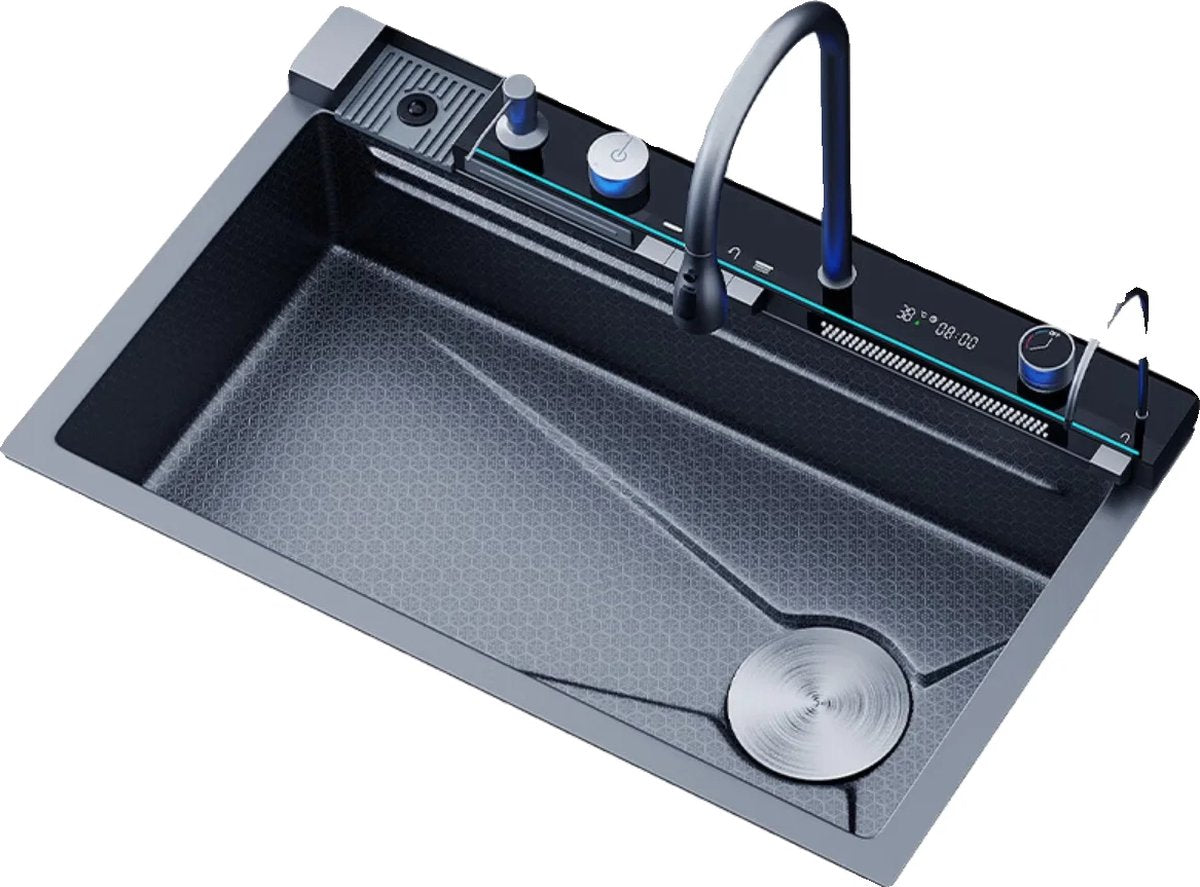Multifunctional Sink - Kitchen sink - Multifunctional basin - Waterfall faucet - Including accessories - 75x45cm
