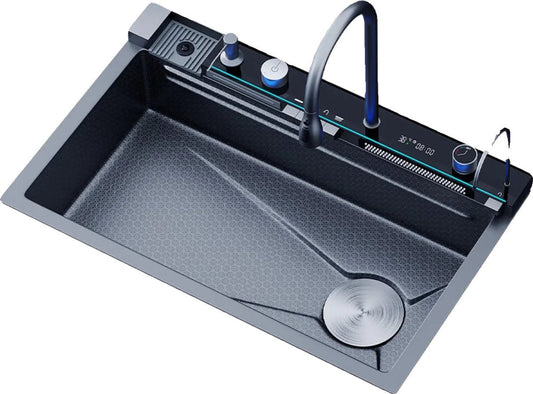 Multifunctional Sink - Kitchen sink - Multifunctional basin - Waterfall faucet - Including accessories - 75x45cm
