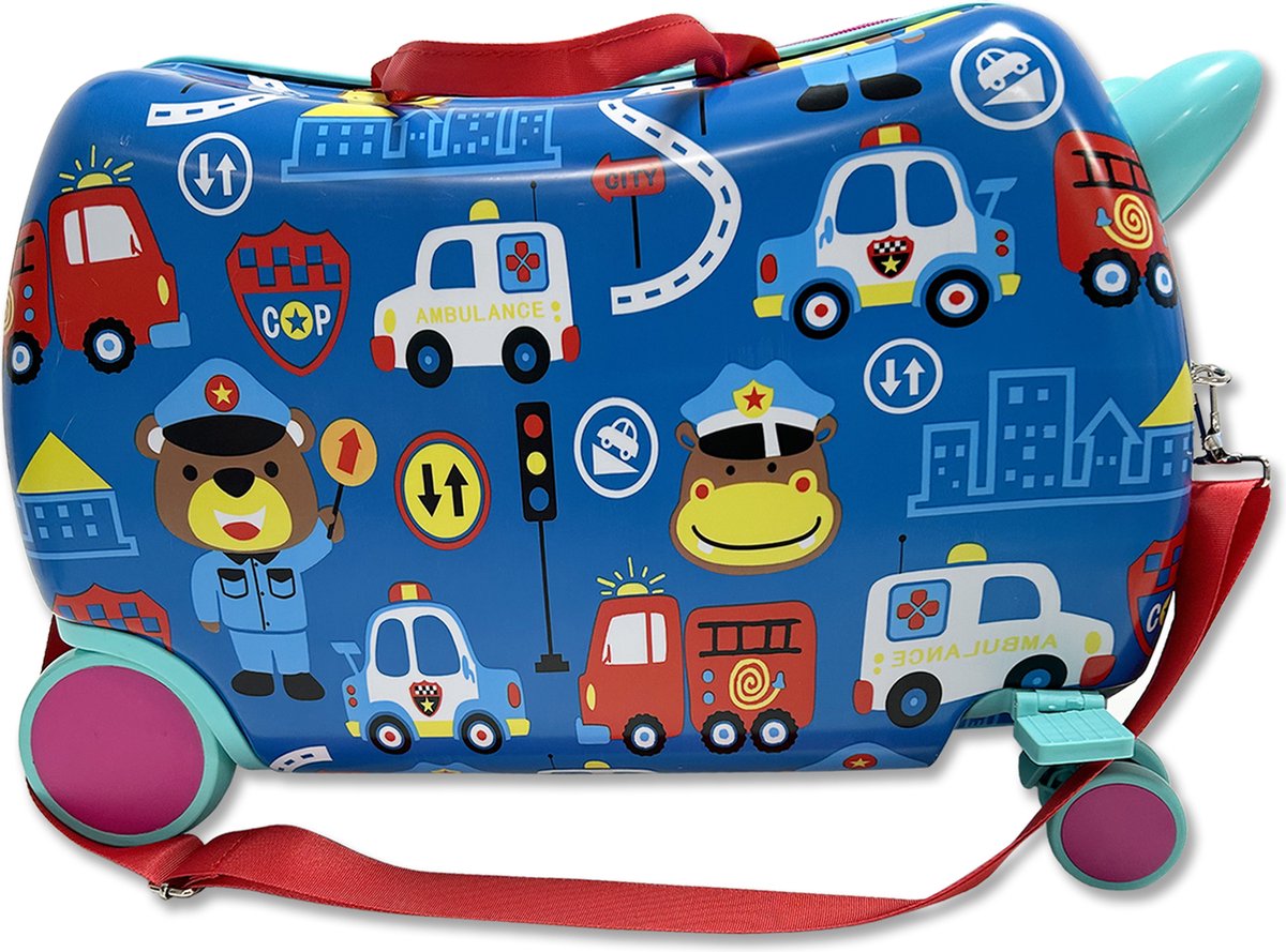 Ride-on kinderkoffer - Kinderkoffer - Politie - Handbagage