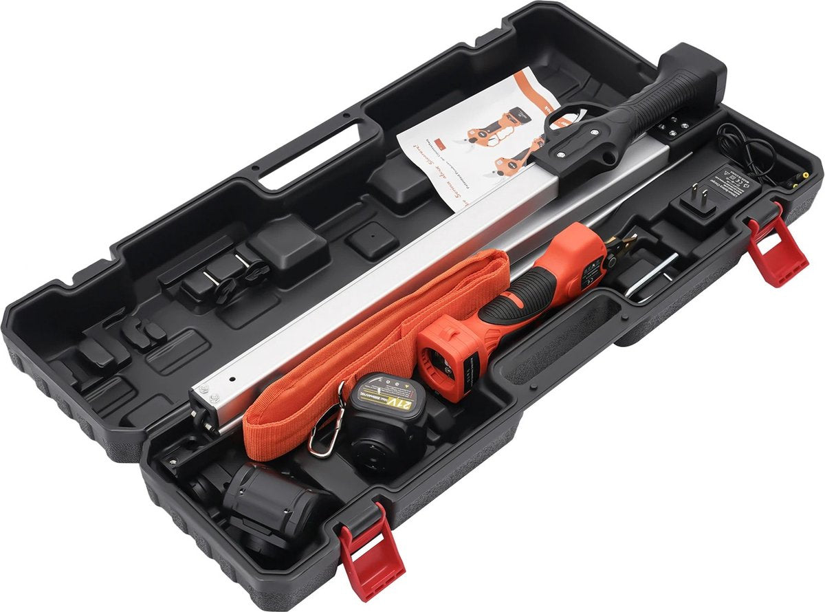 Eszenzicsâ„¢ Telescopische Snoeischaar - Incl. 2 Accu's 21V - Elektrisch - Krachtig 2000mAh - 400W - Tot 190cm en 30mm - Snijsnelheid Instelbaar - Beveiligd