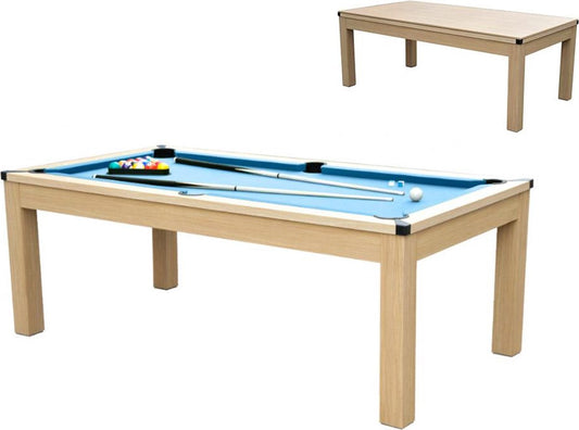 Vente-unique Modulaire tafel - Biljart en tafeltennis BALTHAZAR - 213 x 112 x 81,5 cm - Blauw L 213,4 cm x H 81,5 cm x D 111,8 cm