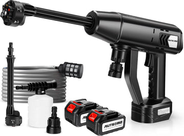 Accu Hogedrukreiniger - Draadloze Hogedrukspuit Auto Wasmachine Set - Complete Accessoires Inclusief 2x Accu