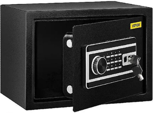 Electronic Safe - Fingerprint Safe - Fireproof Safe - 22L - With Electronic Cylinder Lock - Safe with Combination Lock - Includes 2 Emergency Override Keys - Robust Construction - 35x25x25cm - Black