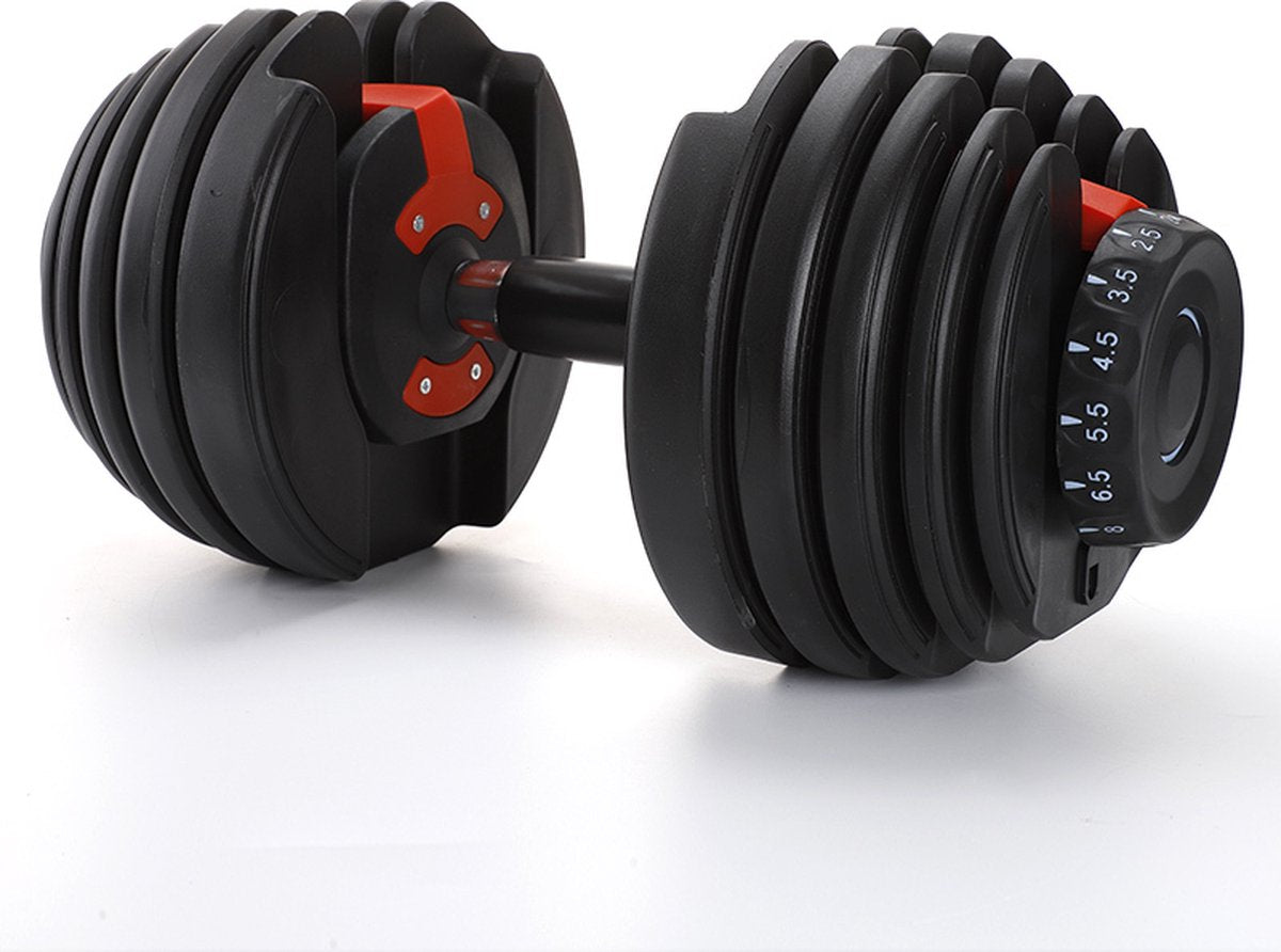 Verstelbare Dumbbell 24 kg - Verstelbare Gewichten - Verstelbare Dumbbell - 2.5kg t/m 24kg - 15 DUMBBELLS IN ÉÉN - Zwart