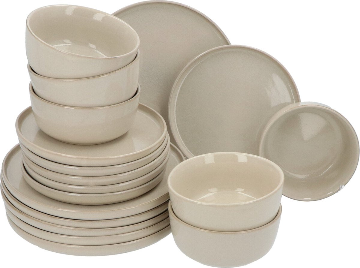 6-persoons 18-delig servies Terre Beige Geglazuurd Keramiek