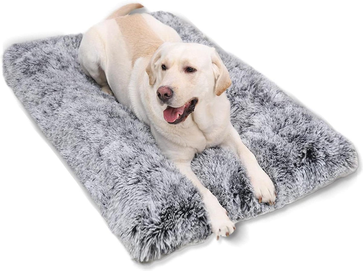 Large Washable Calming Fluffy Anti-Anxiety Dog Crate Mattress - Deluxe Plush Dog Mattress - 90x60cm dog bed pouch