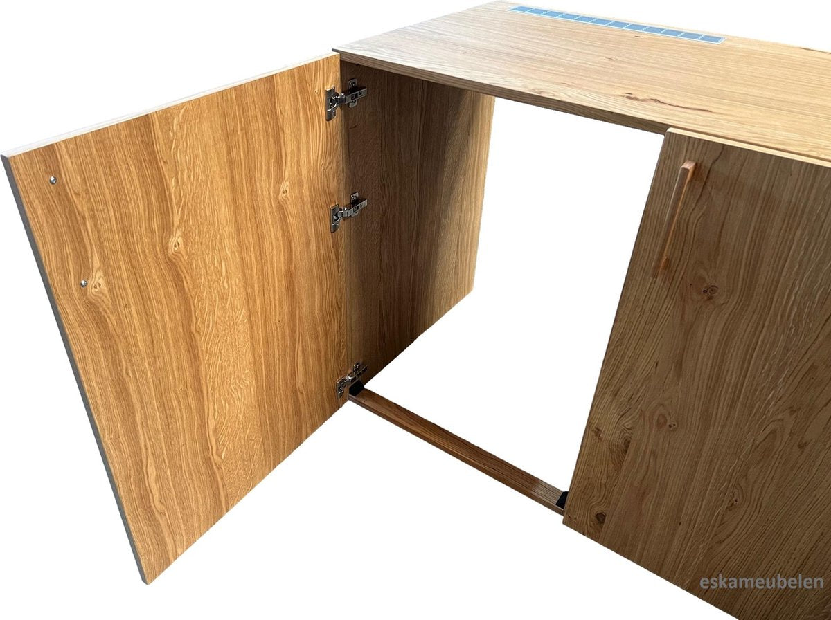 Washing machine surround - Washing machine cabinet - Oak wood - With doors