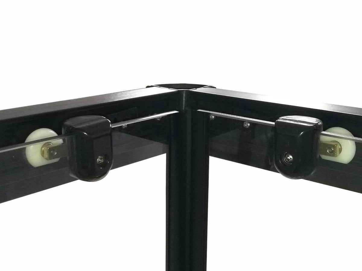 Douchecabine Vierkant - 90x90x200cm 6 mm - Nano Anti-Kalk Veiligheidsglas - Zwart Aluminium Omlijsting