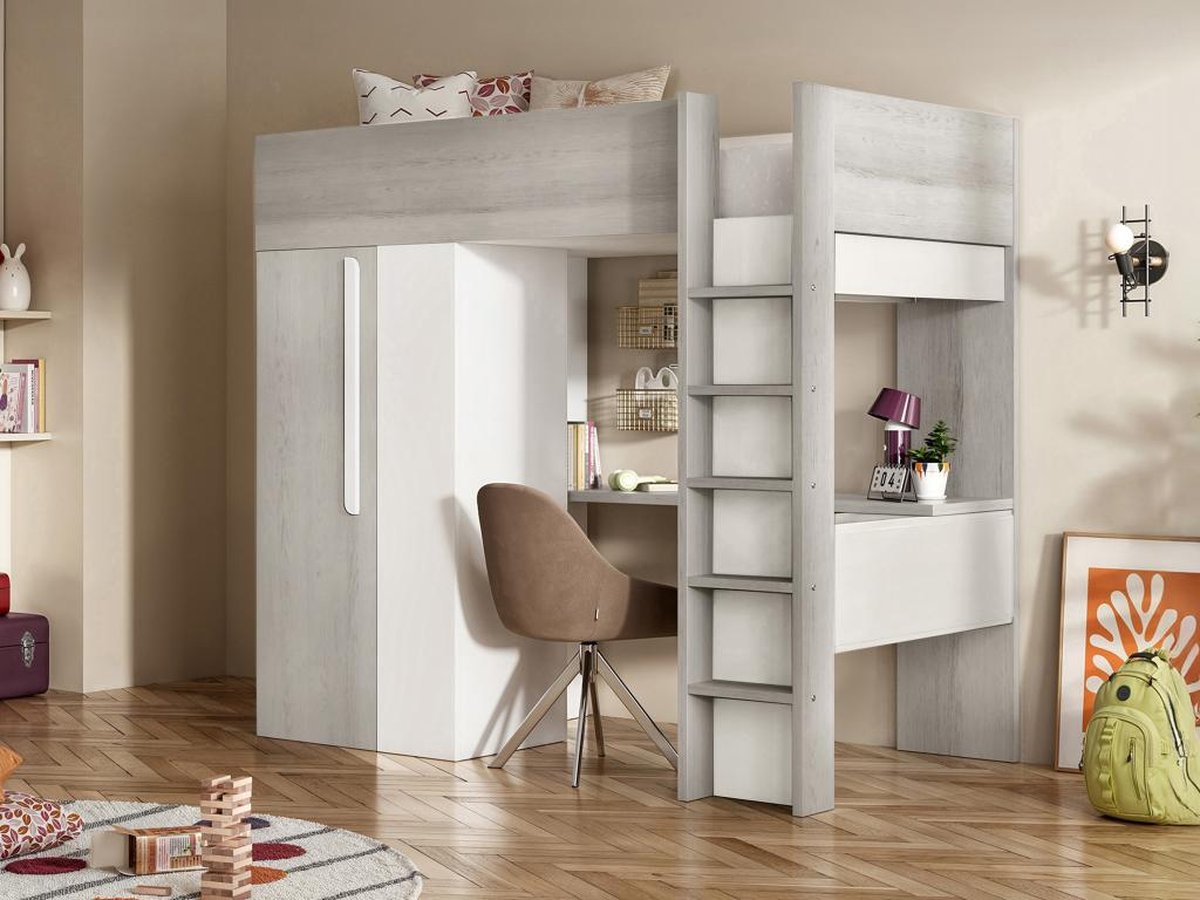 Trasman - bed Beau & kast - 90x200 - Wit