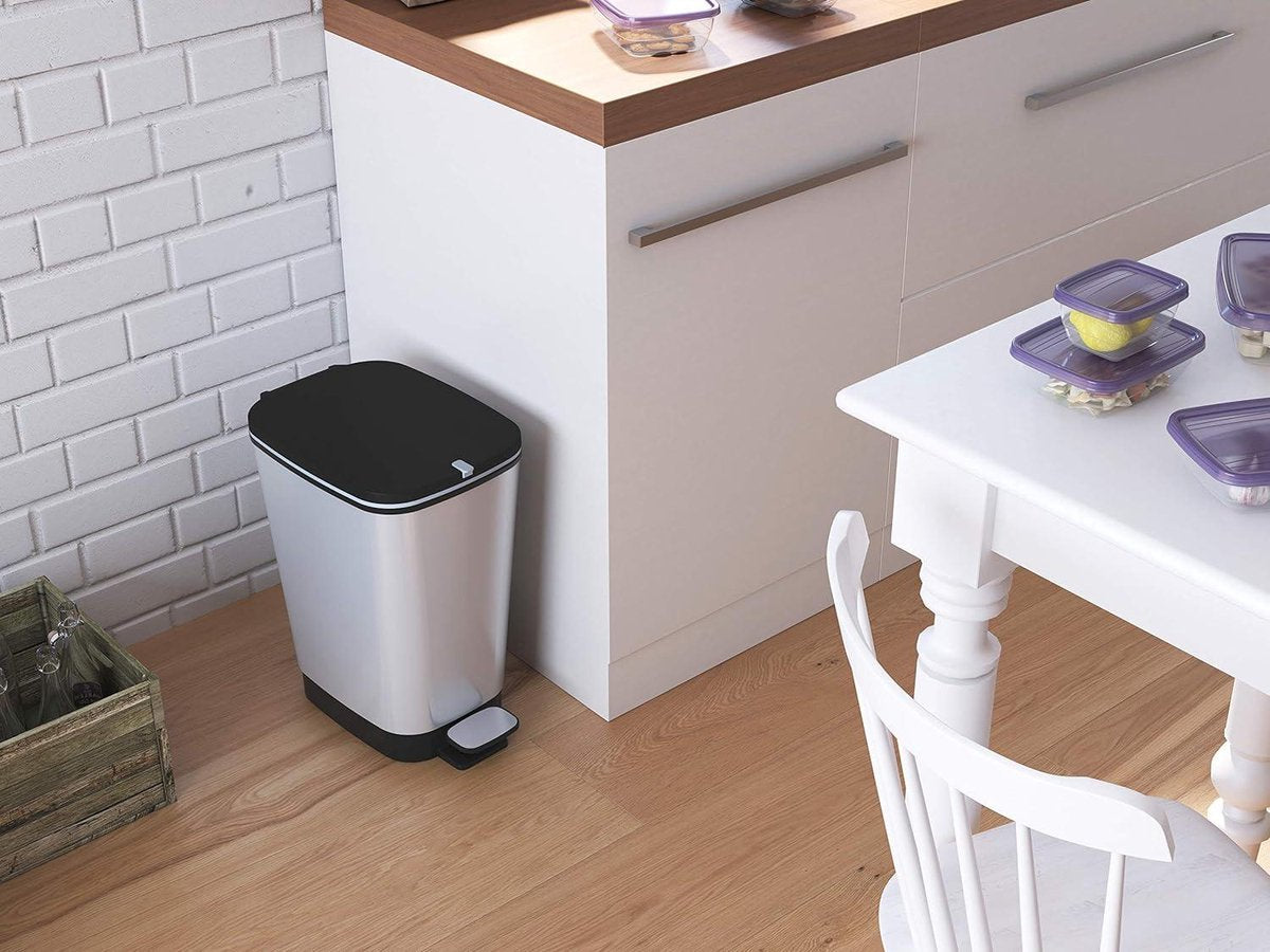 Prullenbak 60 liter Chic Afvalbak Pedaal 45 Liter Zilver Prullenbak 60 liter