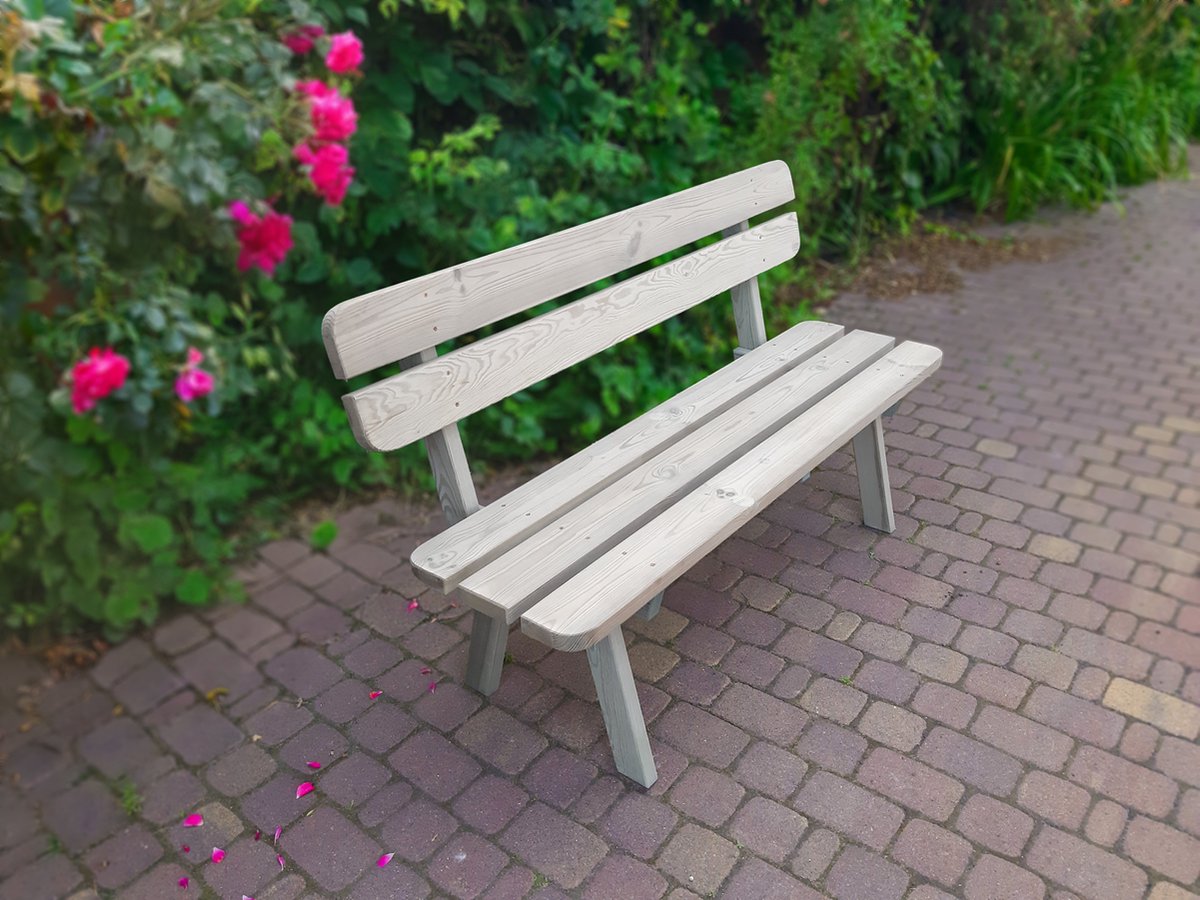 Comfortabele Houten Tuinbank - GEÏMPREGNEERDE Zitbank – 120x55x87cm - Landelijke Tuin Banken