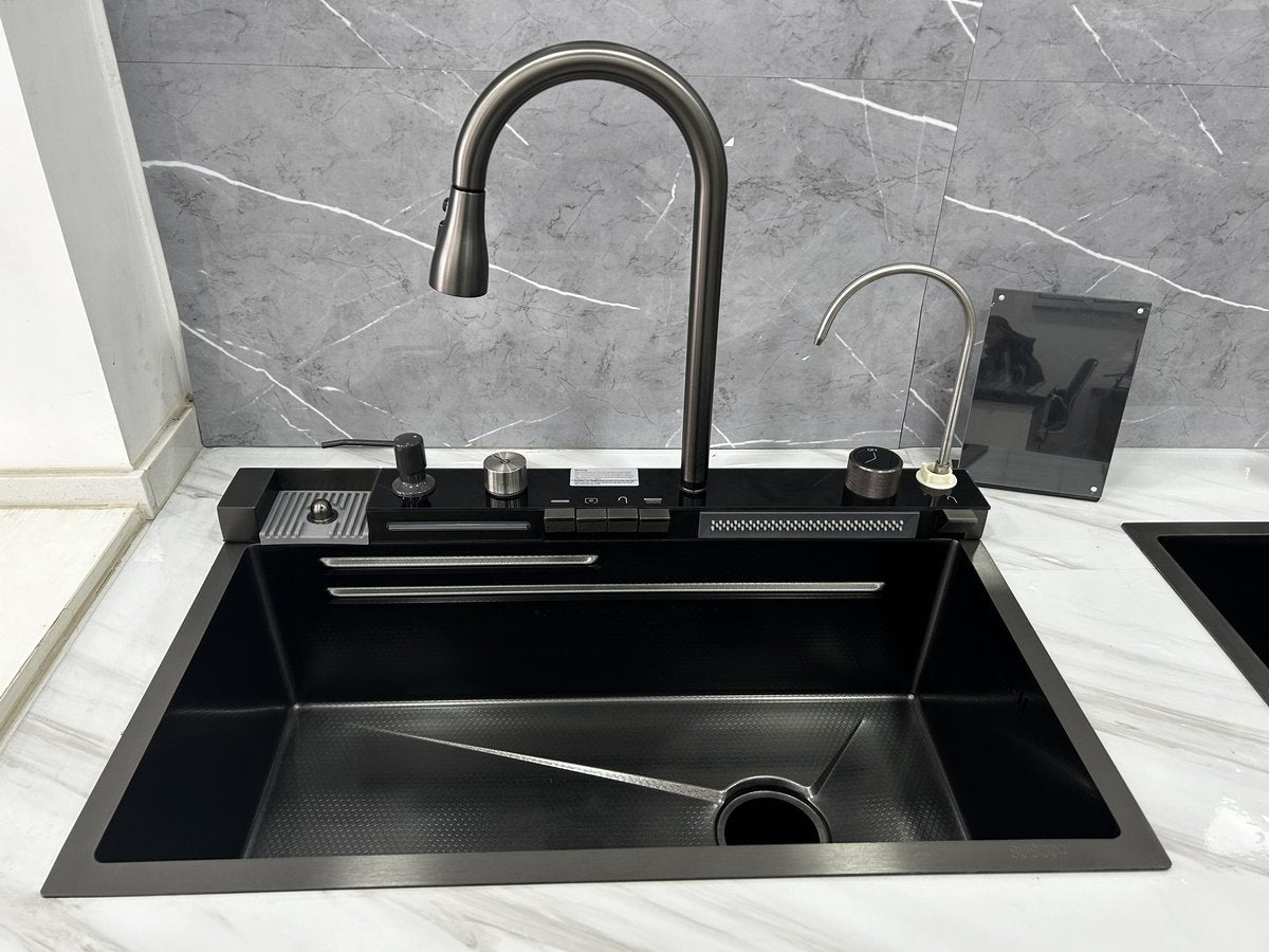 Multifunctional Sink - Kitchen sink - Multifunctional basin - Waterfall faucet - Including accessories - 75x45cm