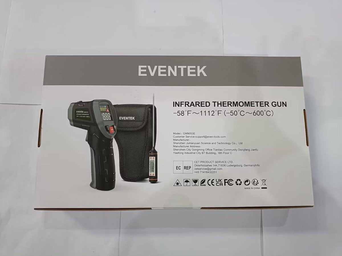 Meat Thermometer Infrared thermometer -50 °C ~ 600 °C -58 °F ~ 1112 °F Non-contact Digital Laser Temperature Gun with Meat Thermometer & Bag for Kitchen BBQ Grill Industry