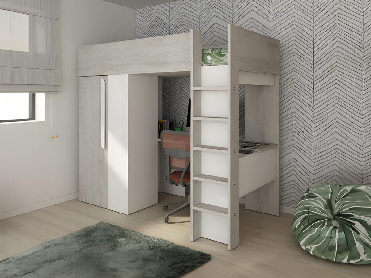 Trasman - bed Beau & kast - 90x200 - Wit