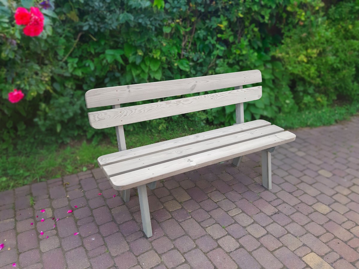 Comfortabele Houten Tuinbank - GEÏMPREGNEERDE Zitbank – 120x55x87cm - Landelijke Tuin Banken