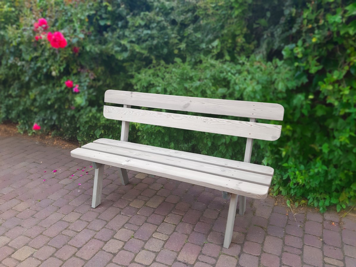 Comfortabele Houten Tuinbank - GEÏMPREGNEERDE Zitbank – 120x55x87cm - Landelijke Tuin Banken