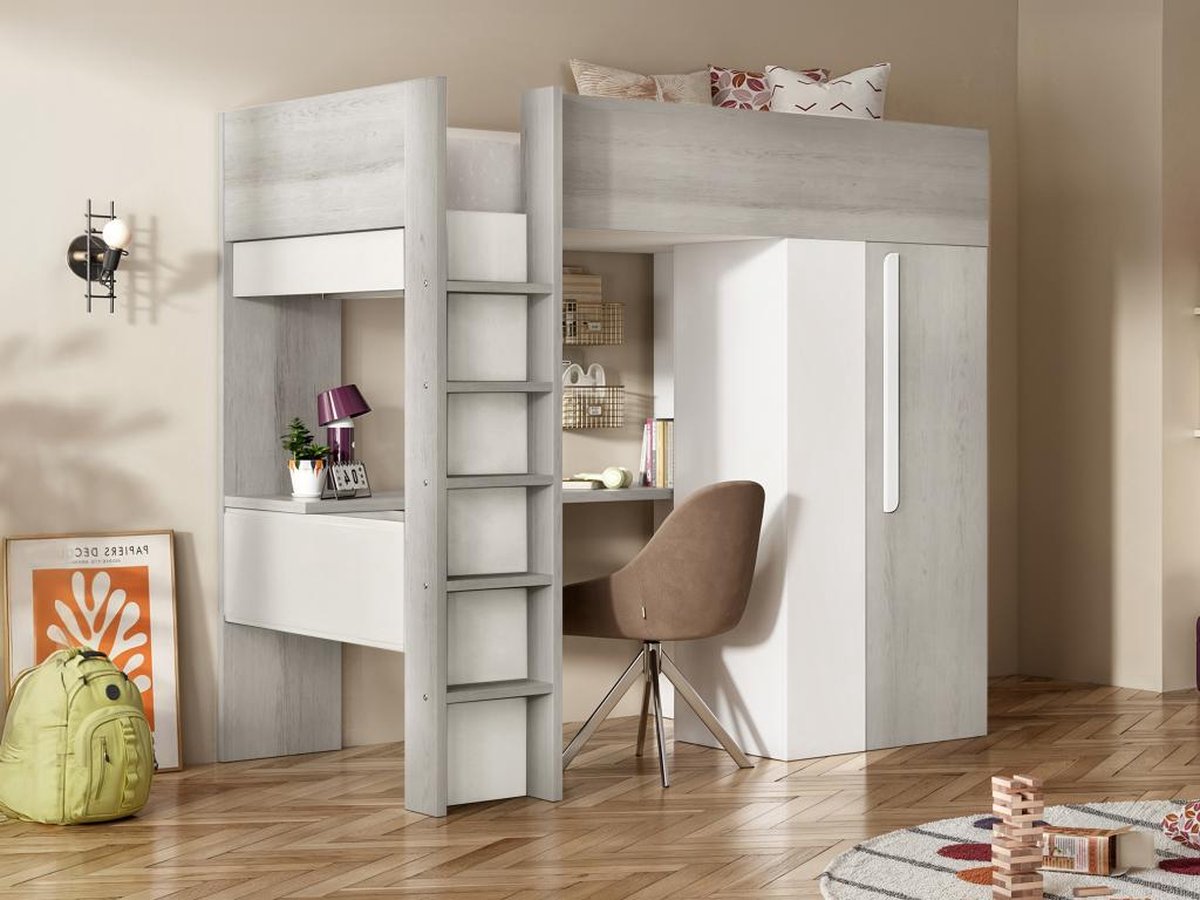 Trasman - bed Beau & kast - 90x200 - Wit
