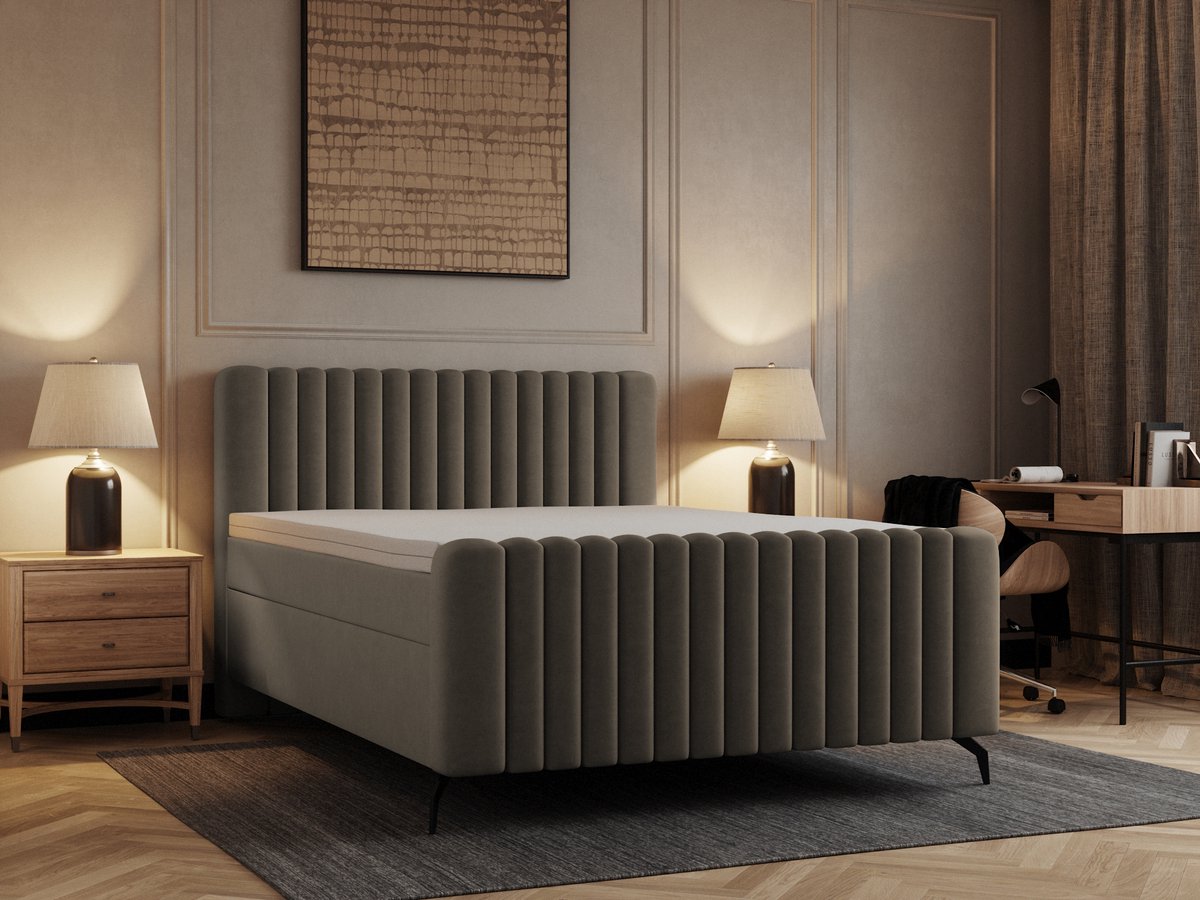 Meuba Home® - Prada Boxspring - Taupe - 140x200 - met Opbergruimte