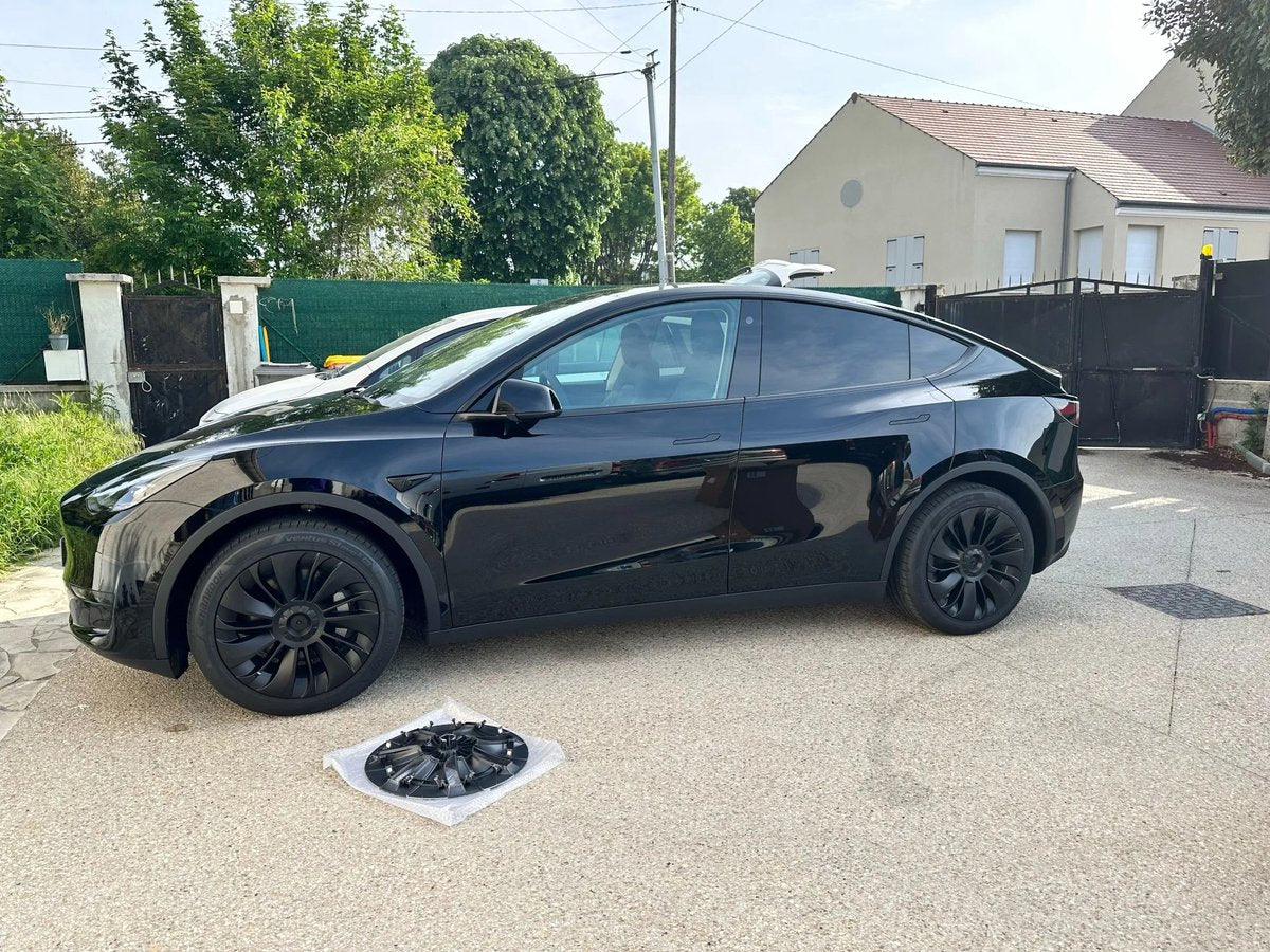 MHDW - Wieldoppen Geschikt voor Tesla Model Y Zwarte Performance Turbine wieldoppen set - Sportieve upgrade voor 19 inch Gemini velgen - Auto Exterieur Accessoires Nederland en België