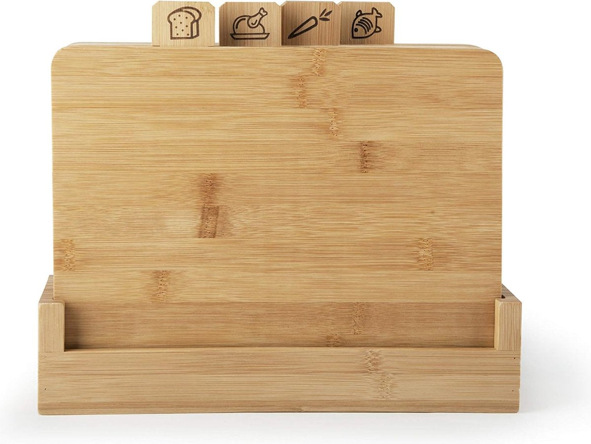 Cutting Board Set With Holder - Kitchen Utensils - Modern Design - Cutting Board - Cutting Board Set - Chopping Board Set - Cutting Boards - Must-Have For The Kitchen!