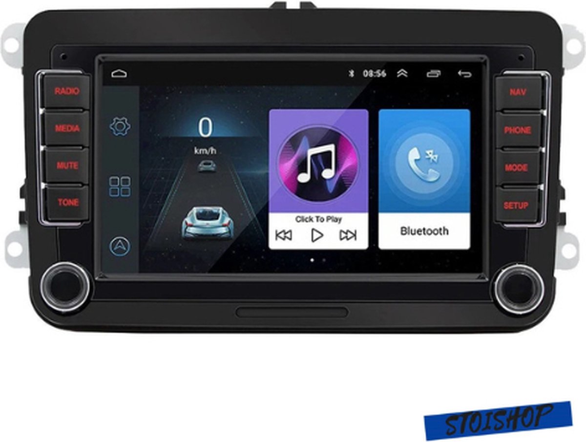 Autoradio - 2din - Apple Carplay - Android Auto - Voor Volkswagen Golf 5 6 Polo Passat B6 B7 Cc Skoda Jetta Universele Multimedia - Wifi Gps Navigatie - Achteruitrijcamera - Zonder USB