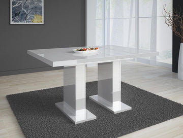 Meubella - Eetkamertafel Glamour 160 - Wit - Uitschuifbaar