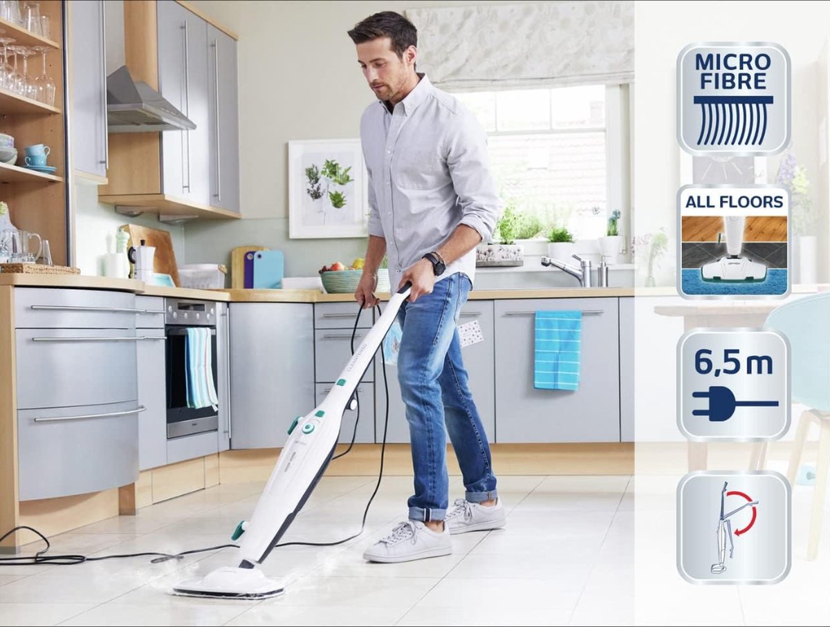 Steam Cleaner - Floor Steam Cleaner - Microfiber Floor Cloth - Multifunctional - Easyfix - Steam