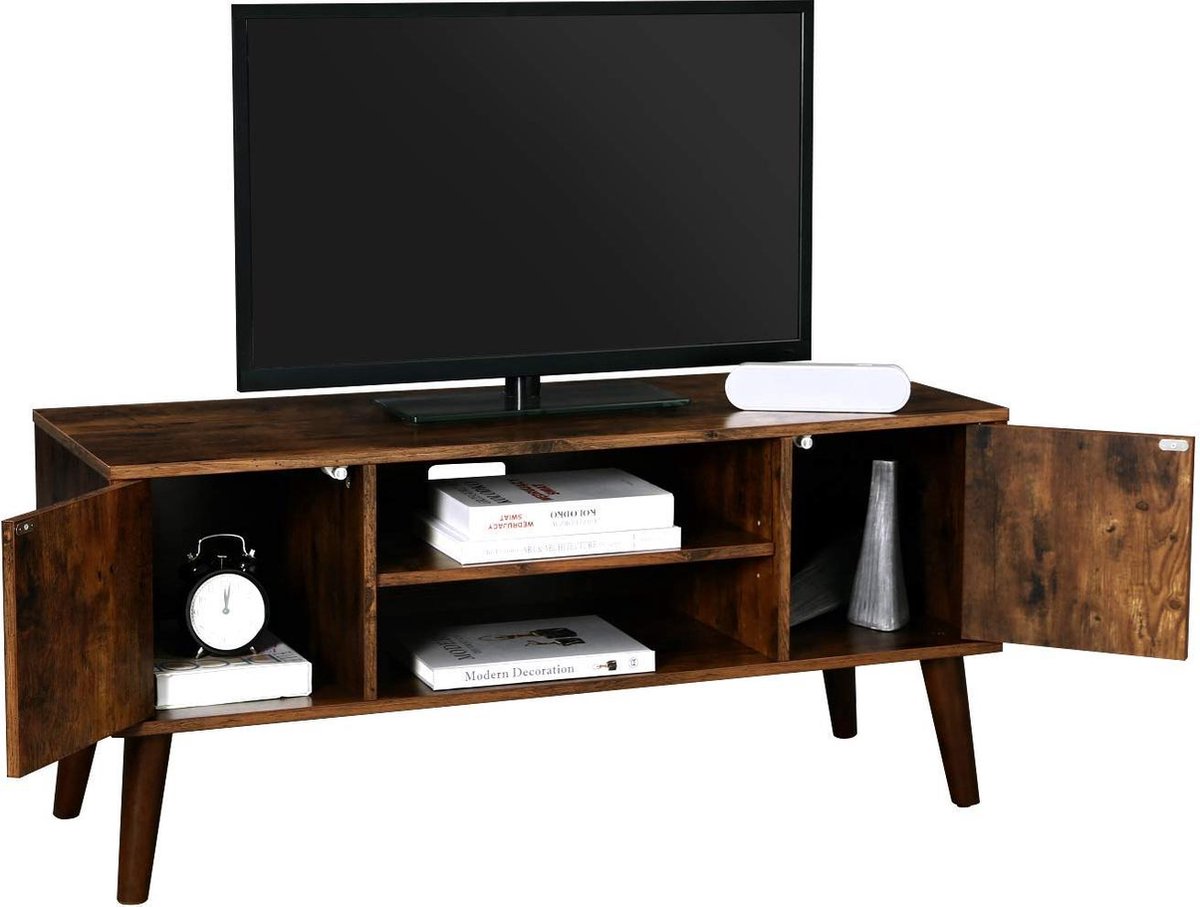 Industrial Design TV-kast - Retro Vintage Televisie Dressoir Wandmeubel Met Opbergruimte & 2 Deuren - Staand TV-meubel - Hout