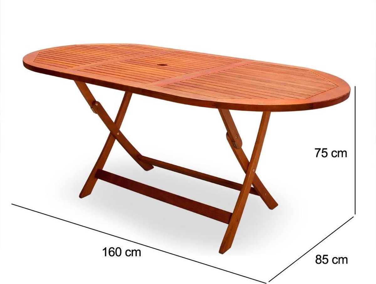 Garden table acacia wood - 160x85x75cm - FSC-certified