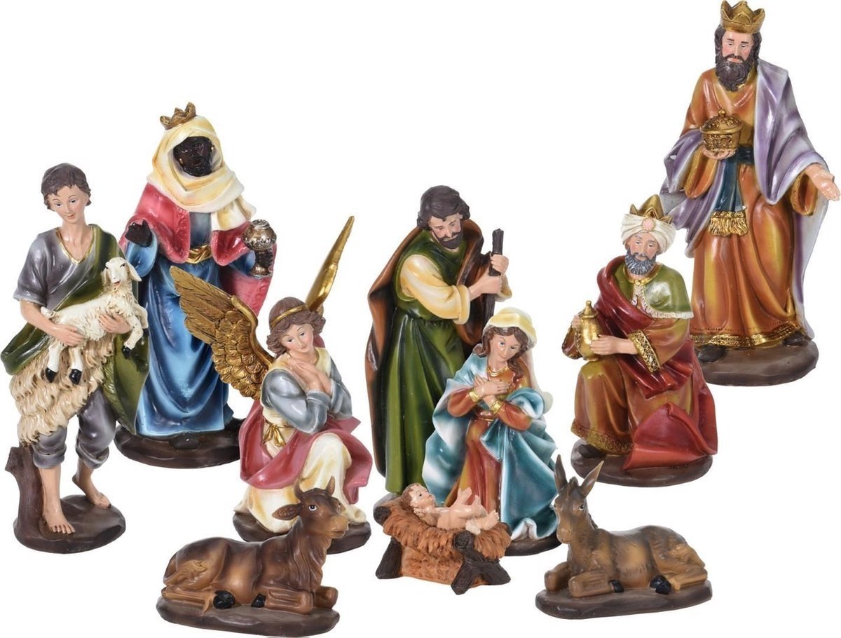 Nativity Set - Christmas Figurines for Nativity Scene - Set of 10 pieces - 8 to 20 cm