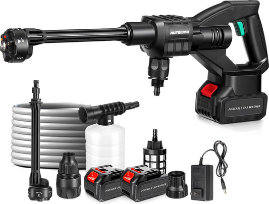 Accu Hogedrukreiniger - 2x Accu 15000 mAh - Draadloze Hogedrukspuit - Autowasmachine - Complete Set