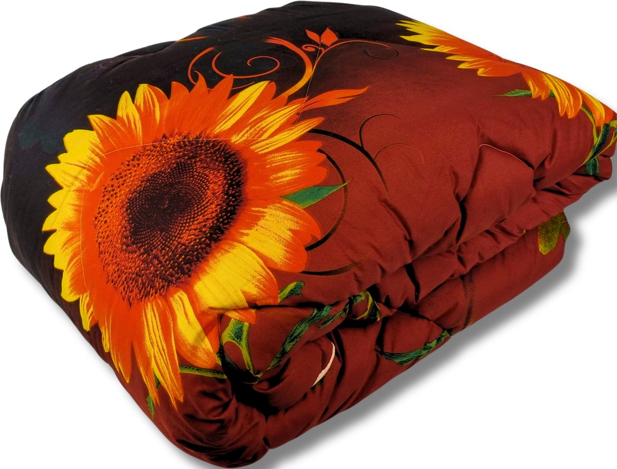 Printed Duvet Sunflower 240 x 220 cm - Coverless/Washable/Without Cover