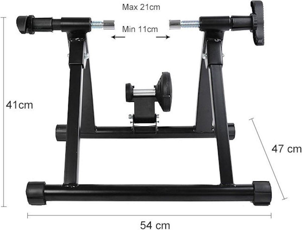 Fietstrainer - Rollenbank voor fietsen met 26-28 inch of 700C wielen - Hometrainer - Racefiets - Mountainbike - Aluminium - Zwart