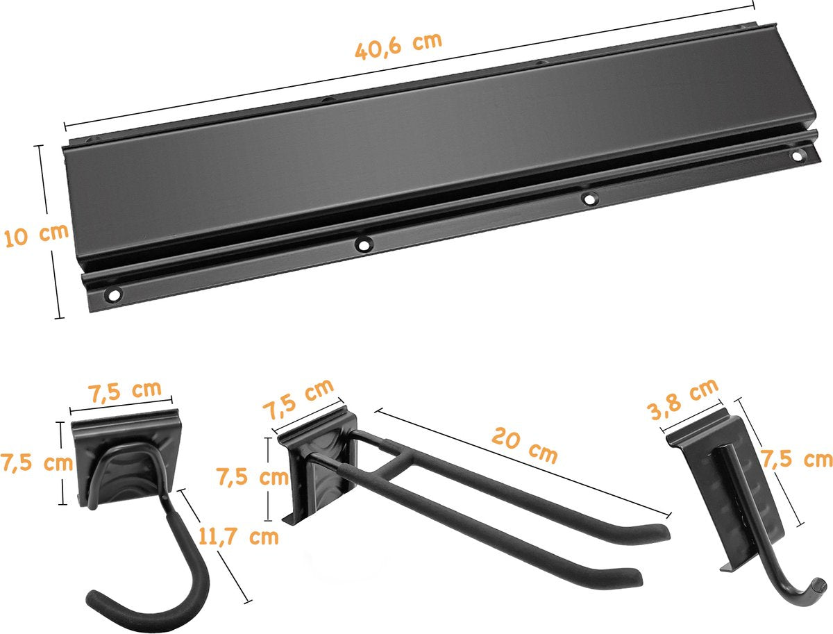 Bike suspension system for bike accessories and garage tools - bike rack - bike lift - wall mount bike - bike hook - bike suspension bracket - bike - including screws and plugs