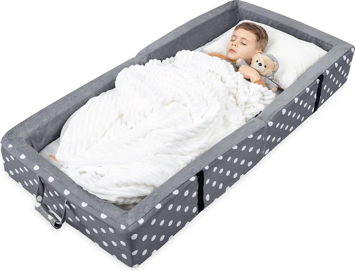 Travel Cot for Toddlers Portable Foldable with Bumpers - Co-Sleeper