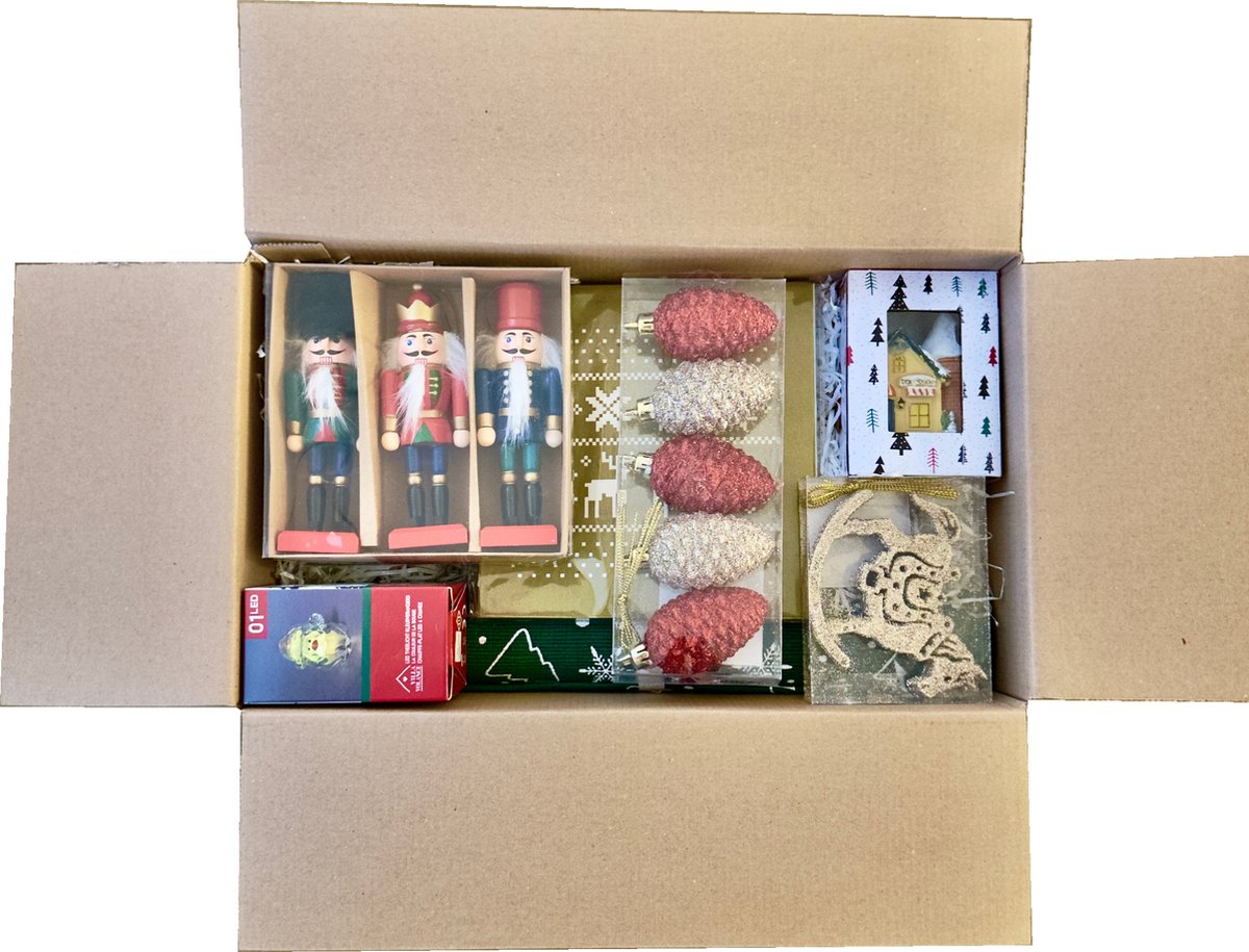 Complete Christmas Decoration Gift Package - LED Lights - Christmas House - Light Balls - Table Runner - Christmas - Gift - Christmas Box