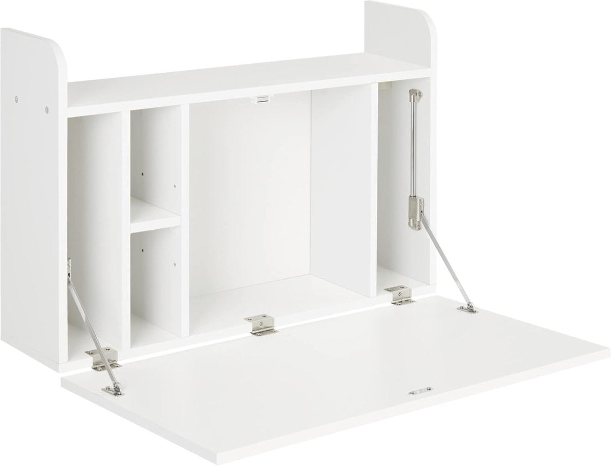 Wall-mounted desk, computer table and table, foldable, with storage, 77 x 20 x 41 cm