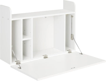 Bureau om op te hangen aan de muur, computertafel en tafel, inklapbaar, met opbergruimte, 77 x 20 x 41 cm
