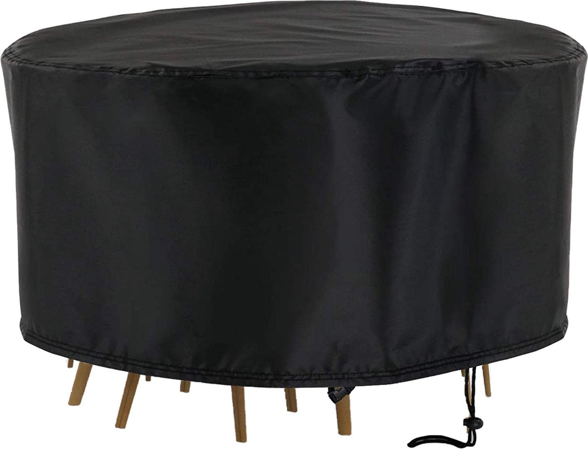 Round Garden Furniture Cover - 230 cm x 110 cm - Black - Protective Cover for your Garden Set - Garden Furniture Protective Cover
