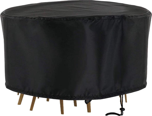 Round Garden Furniture Cover - 230 cm x 110 cm - Black - Protective Cover for your Garden Set - Garden Furniture Protective Cover