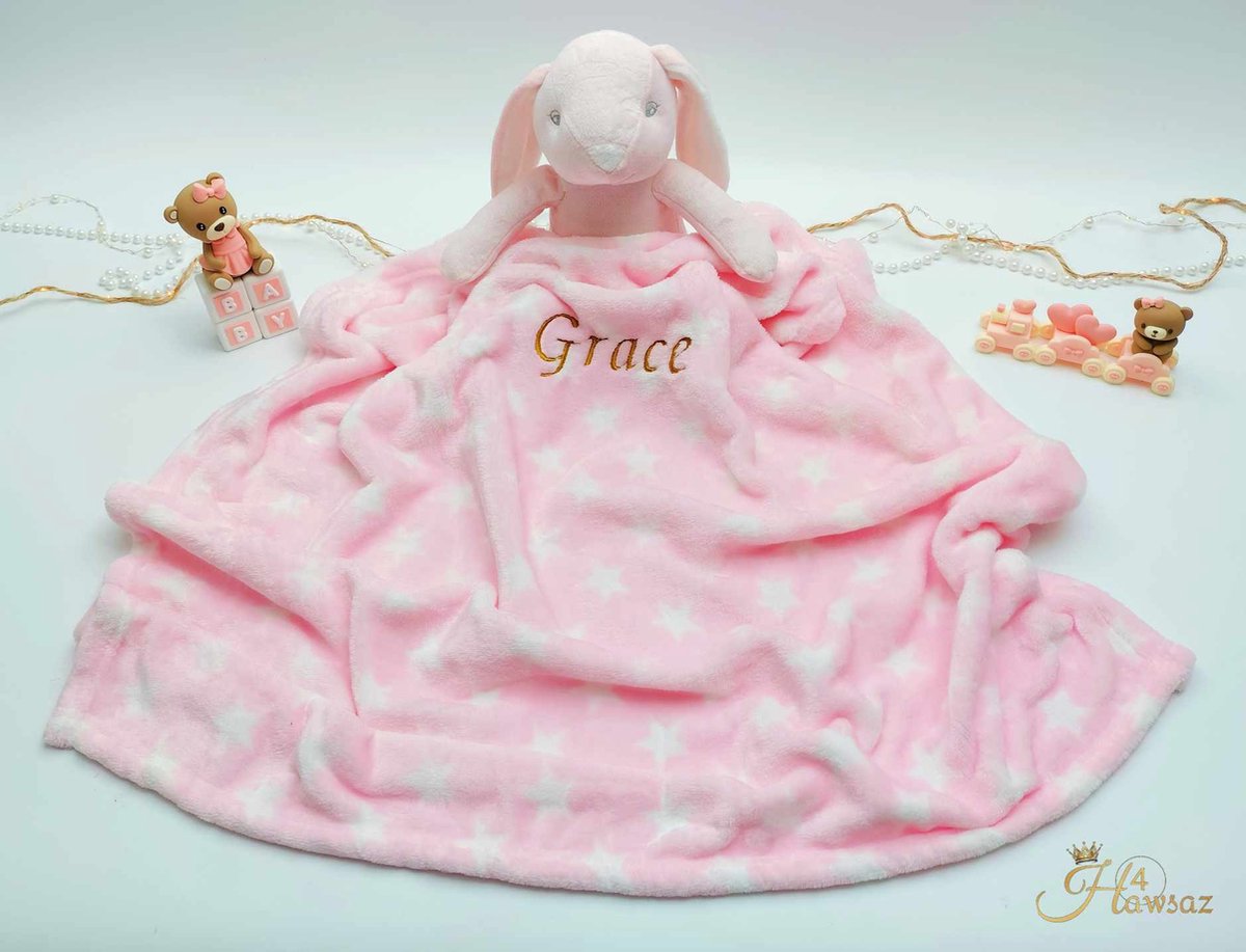 Kraamcadeau voor meisje 8 stuks - Hawsaz.nl cadeau - Babyknuffel - Slabbetje - Kraamcadeau - Gepersonaliseerd cadeau - Babydeken - Babygeschenksets - Geboortecadeau - Babyverzorging - Babyset - Zwitsal - Babypakket - Tweeling