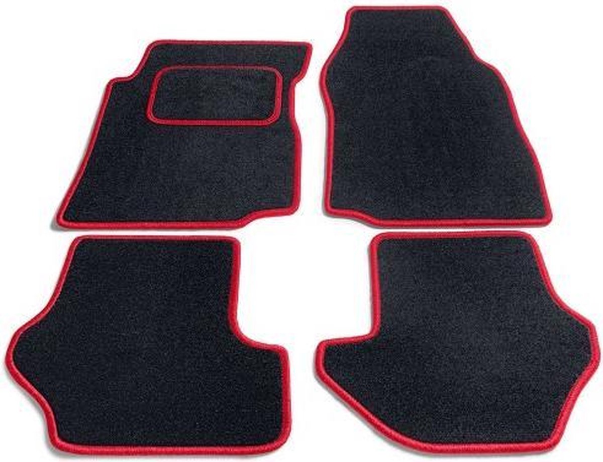 Bavepa Complete Naaldvilt Automat Zwart Met Rode Rand Toyota Aygo 2010-2014