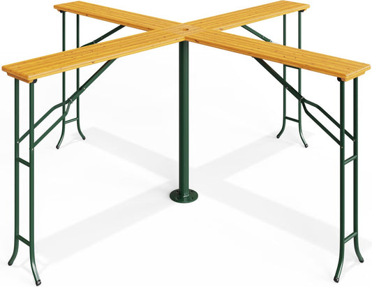 Casaria Tuin-/Statafel XXL – Inklapbaar Weerbestendig – 241x241x104 cm