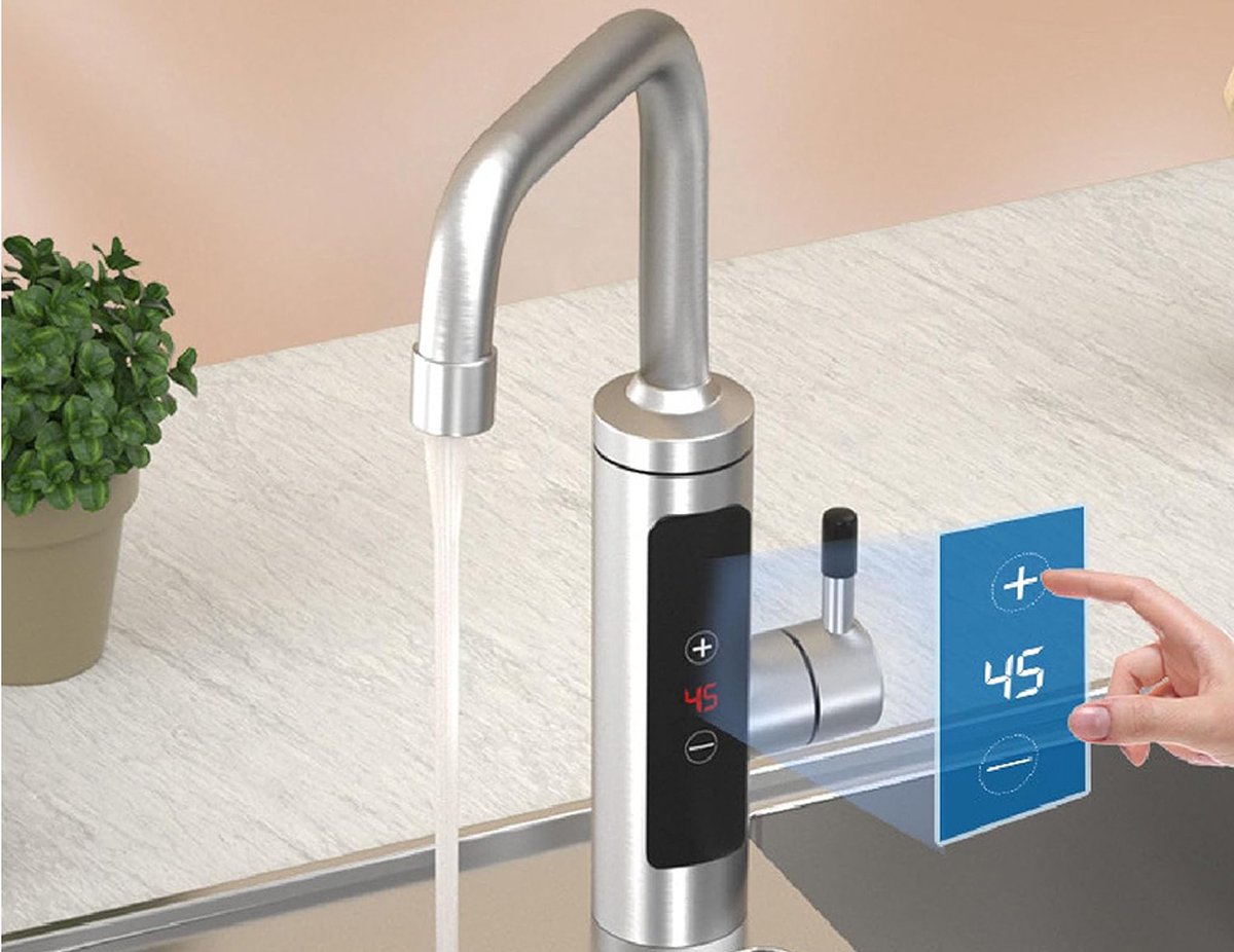 Elektrische Kraan met Directe Waterverwarming en LCD Display - Doorstroomboiler - 3000W