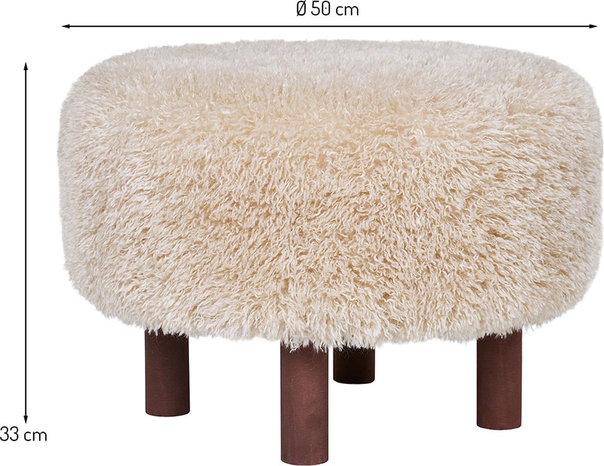 Fluffy Poef Minna Lichtbruin
