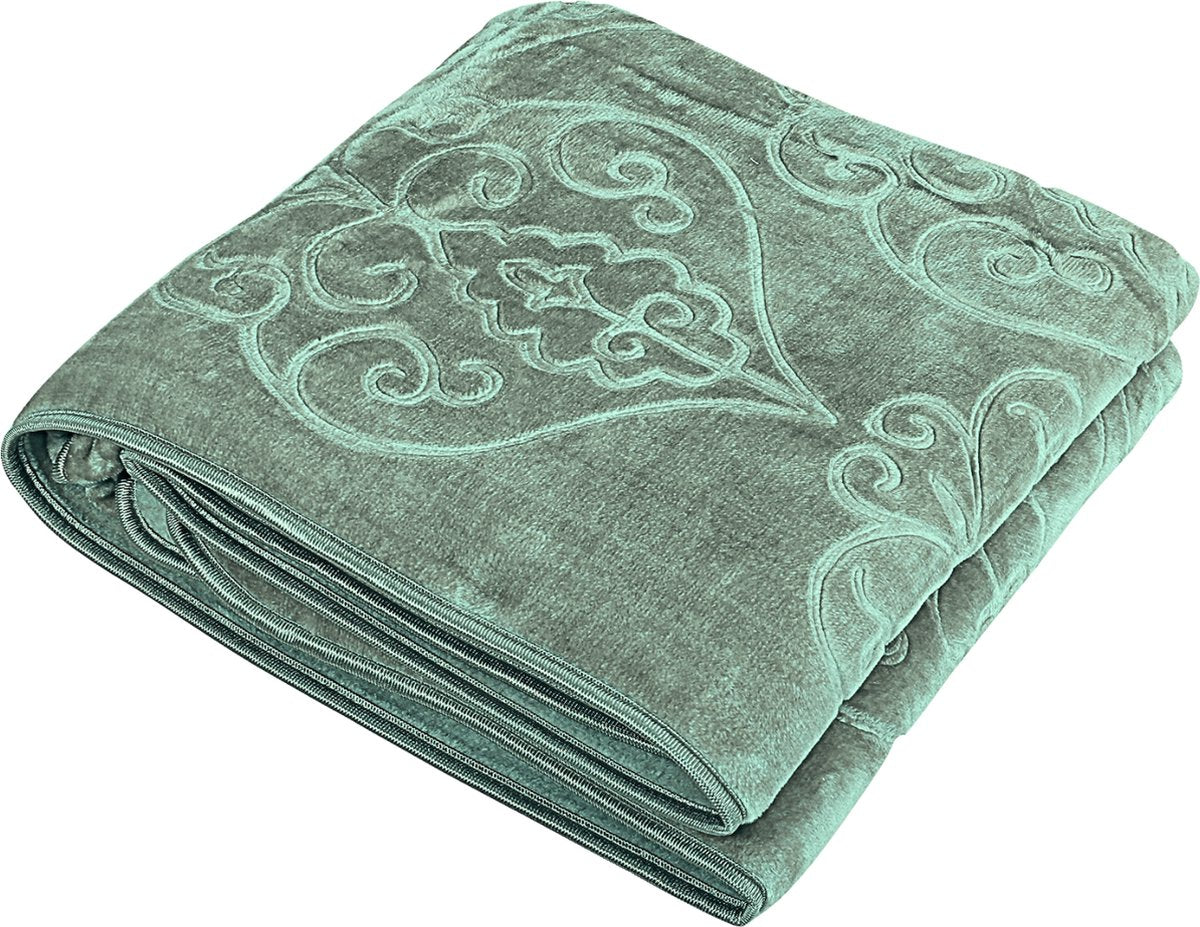 Warm double bedspread - warm blanket - soft throw - Green - Bedspread - soft blanket - Warm bedspread - 200x200