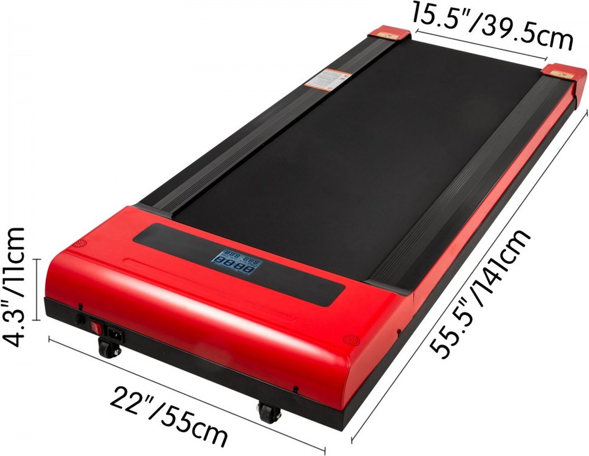 Loopbanden voor onder het bureau Werkende loopbanden voor hardlopen, Led-loopband voor thuis Hardlopen Machine met afstandsbediening, 1-6,0 km/u Snelheid Draagbare slanke loopband Oefening bin