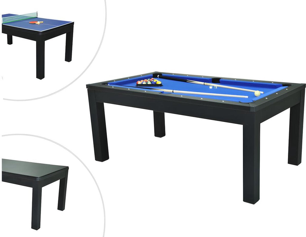 Vente-unique Modular Table - Billiards and table tennis - L182 x W102 x H80 cm - Black - SOUSA L 182.8 cm x H 80.2 cm x D 102.6 cm