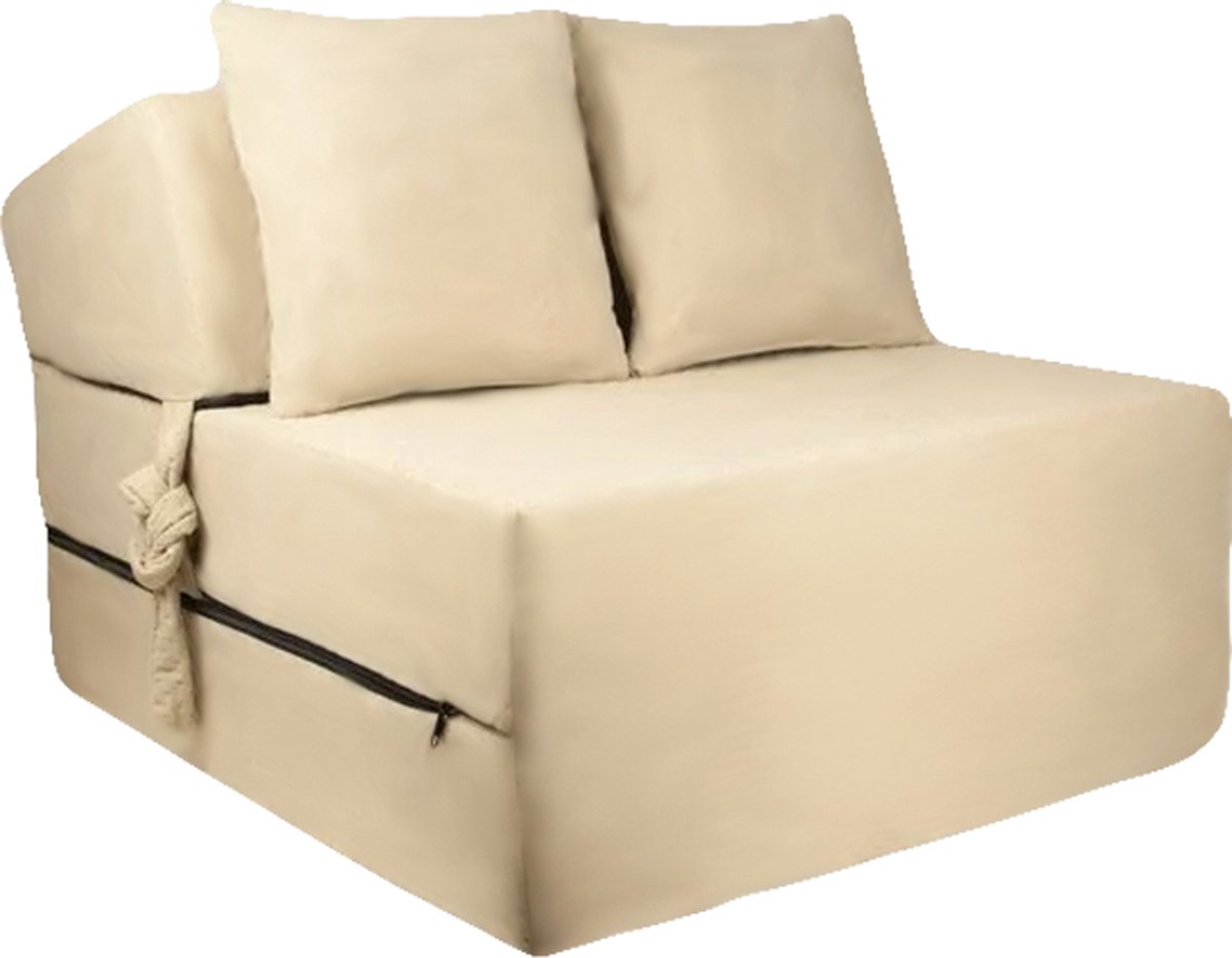 Foldable mattress - 1 person - 70x200x15 cm - cream