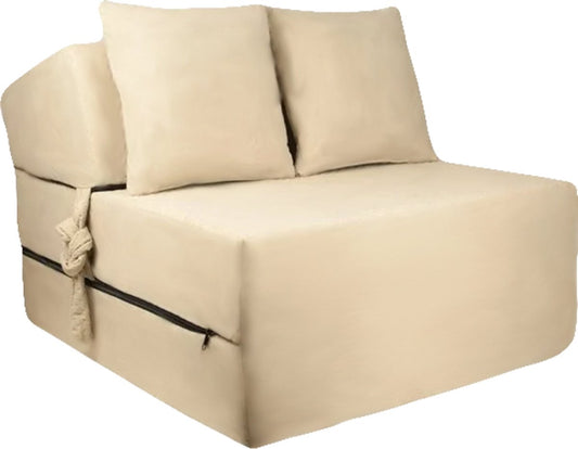 Foldable mattress - 1 person - 70x200x15 cm - cream